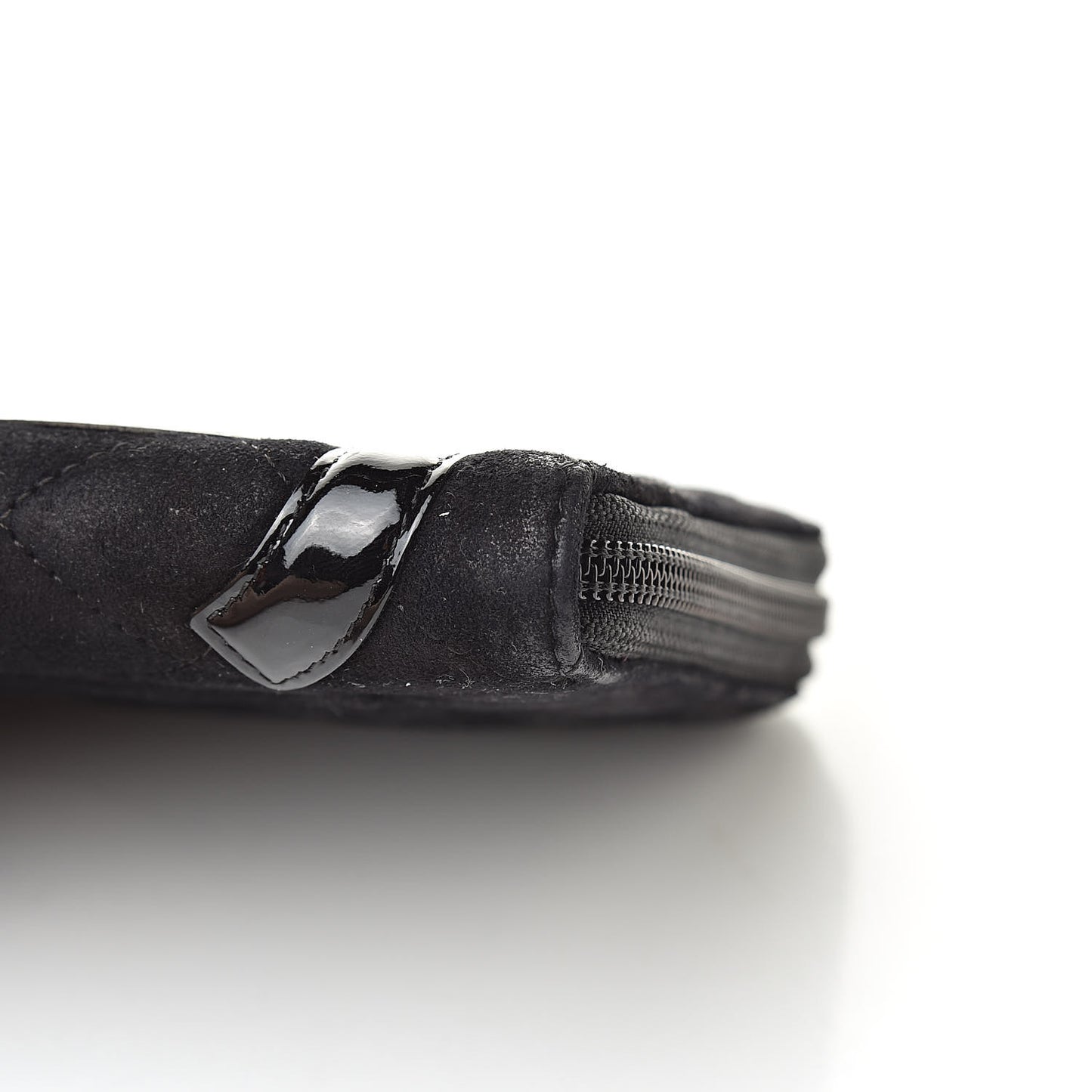 Suede Cambon Zip Around Organizer Wallet Black