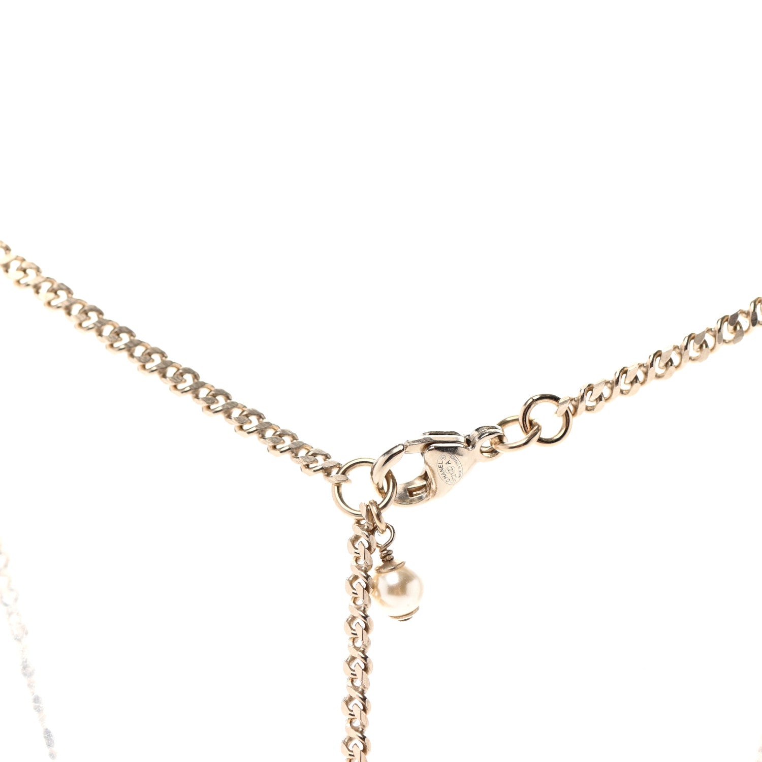 Chanel Crystal CC Pendant Necklace Gold 4 of 6