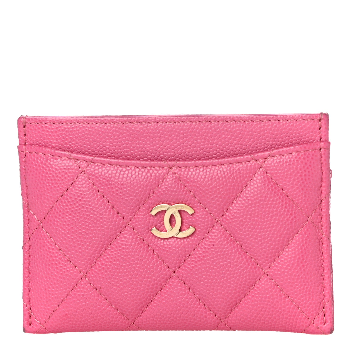 Chanel Caviar Quilted Card Holder Pink 1 of 14