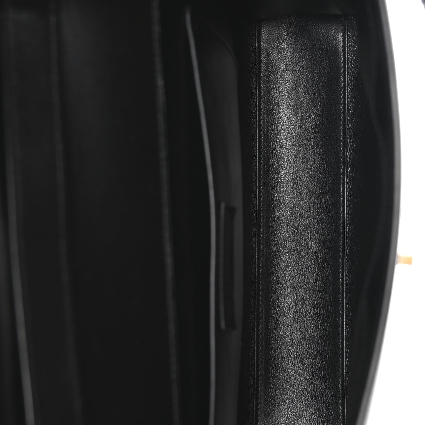 Smooth Calfskin Manhattan Shoulder Bag Black