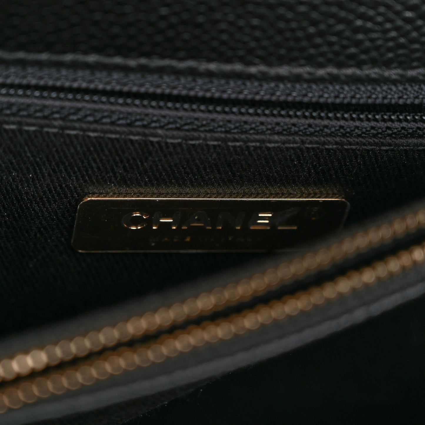 Grained Calfskin Small Stitched Flap Black