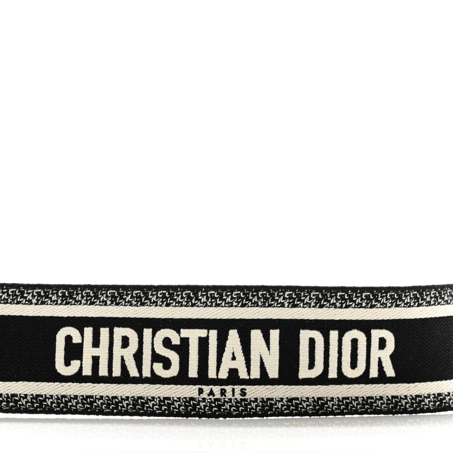 Christian Dior Canvas Embroidered Shoulder Strap Black White 3 of 5