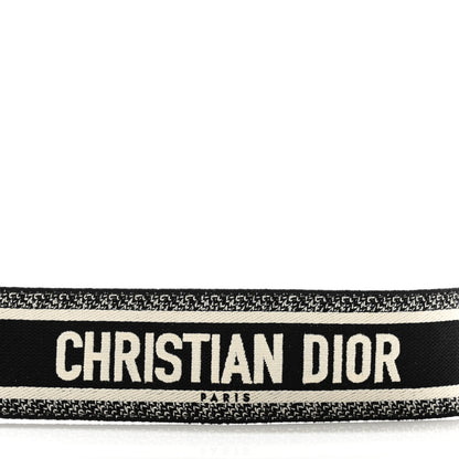 Christian Dior Canvas Embroidered Shoulder Strap Black White 3 of 5