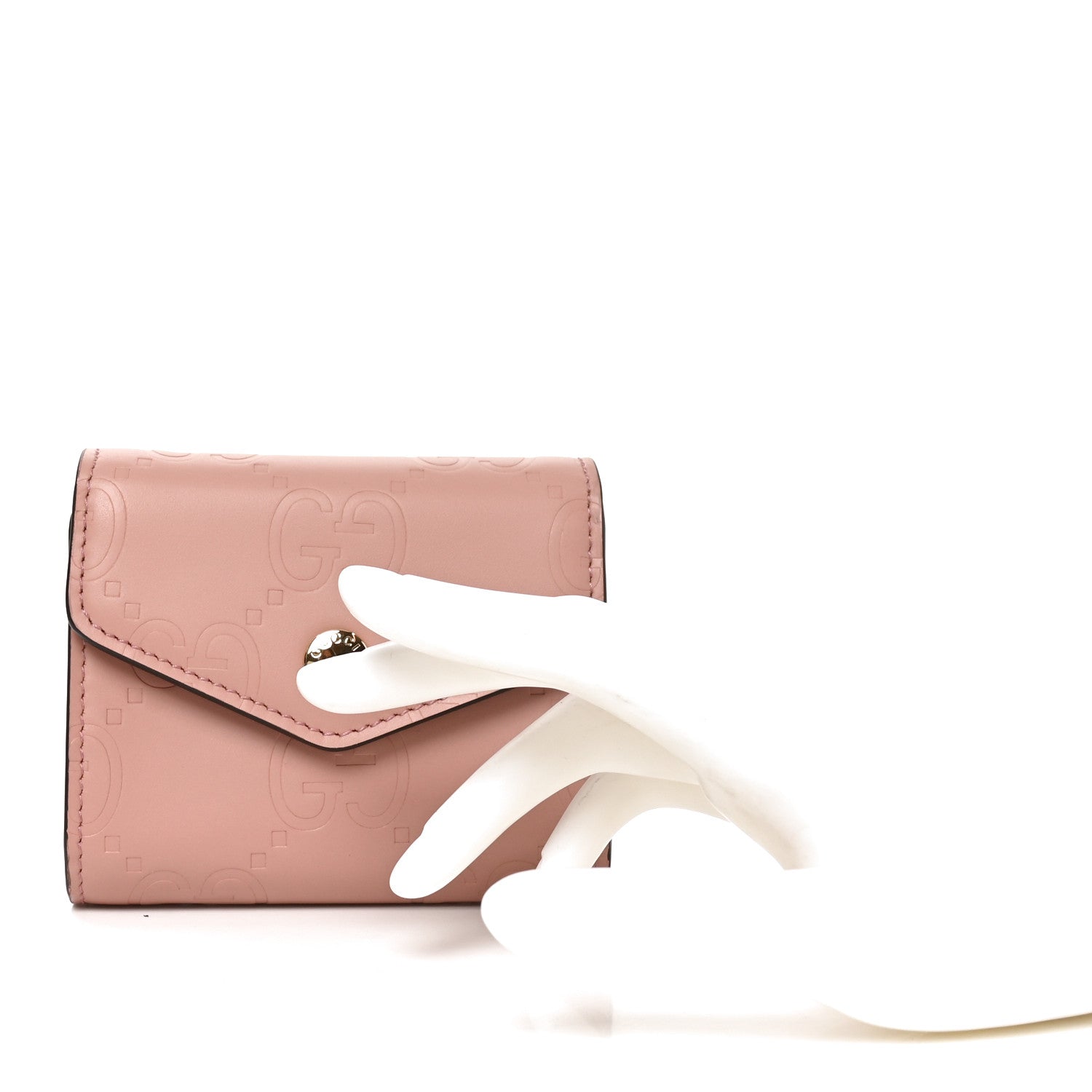 Gucci Gilbert Calfskin Jumbo GG Embossed Tri-Fold Wallet 2 of 8