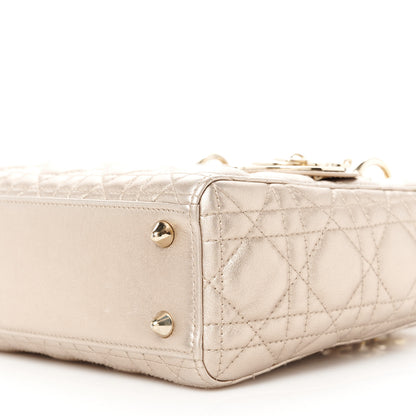 Christian Dior Metallic Lambskin Cannage Small My ABCDior Lady Dior Gold 10 of 10