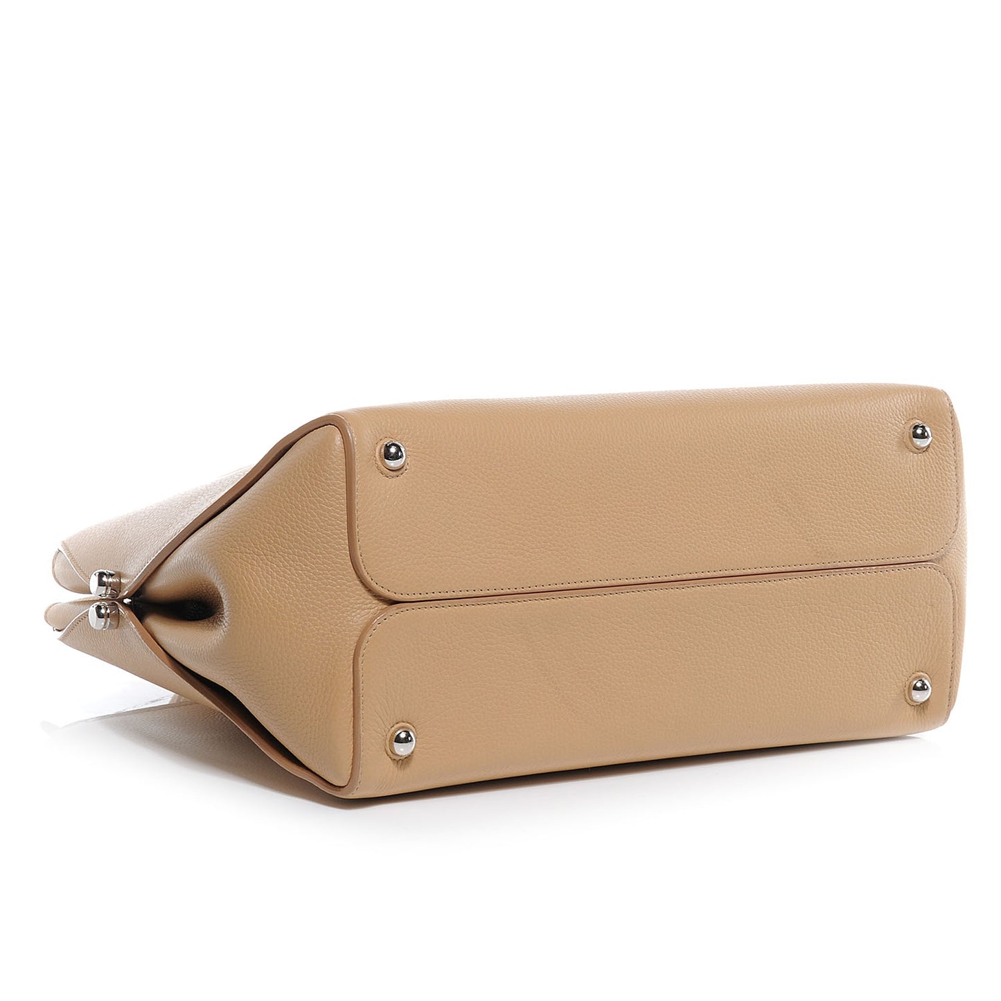 Grained Calfskin Bar Tote Camel