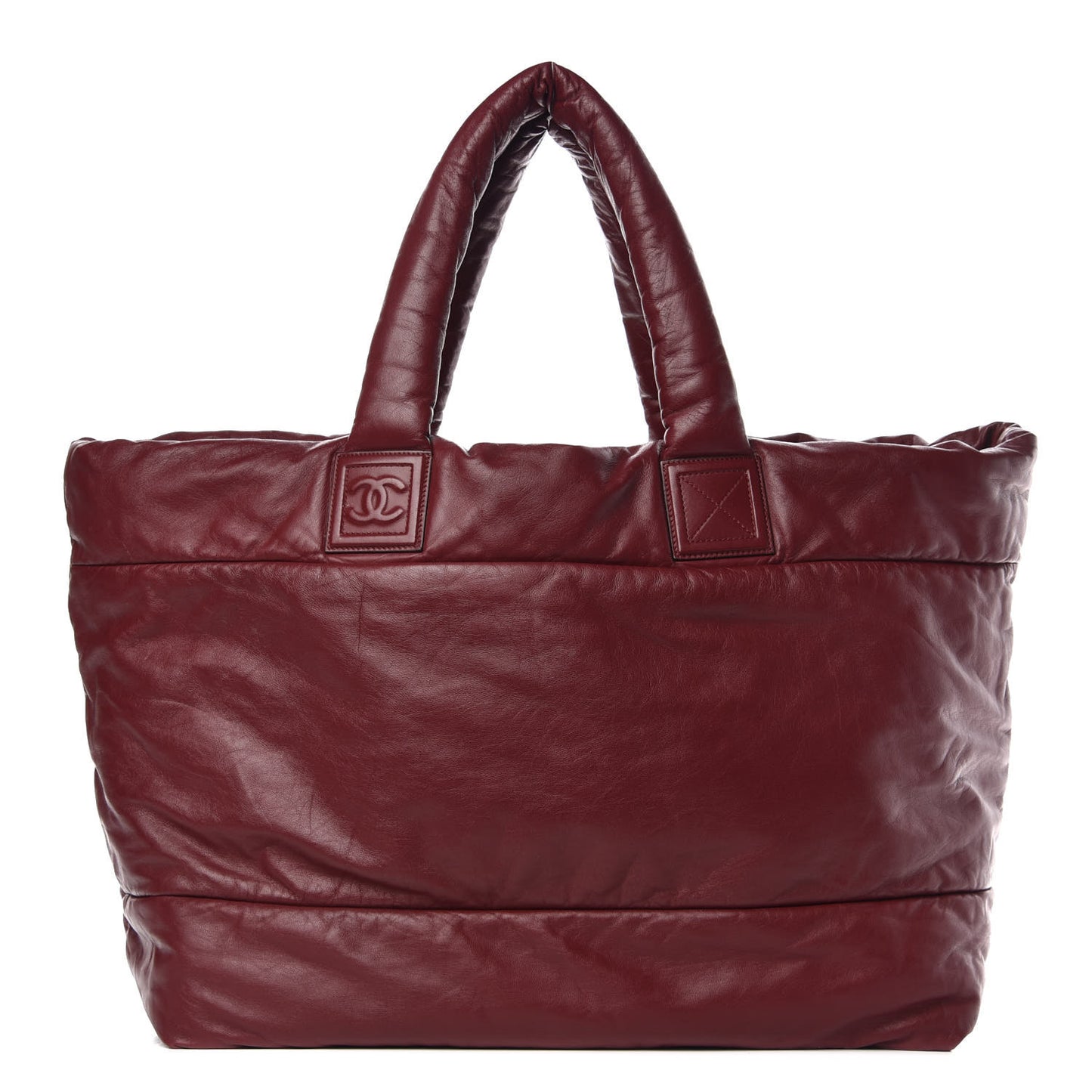 Lambskin Quilted Large Coco Cocoon Reversible Tote Black