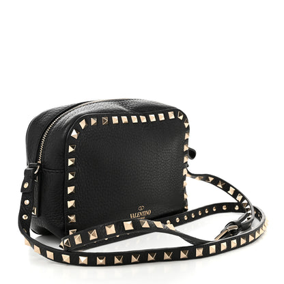 Valentino Garavani Pebbled Calfskin Rockstud Camera Crossbody Bag Black 3 of 9