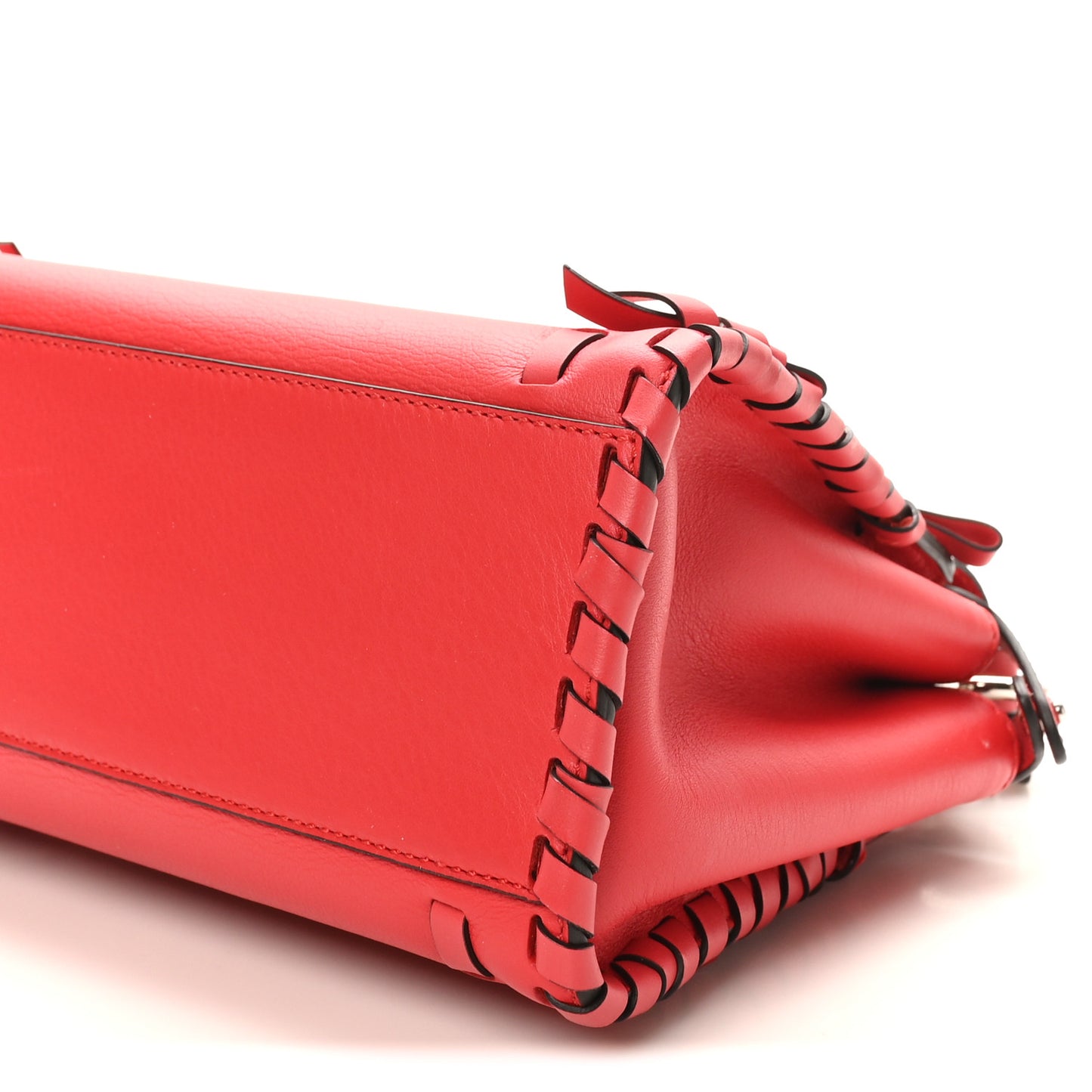 Vitello Seta Century Nappa Whipstitch Mini Peekaboo Iconic Satchel Fiamma