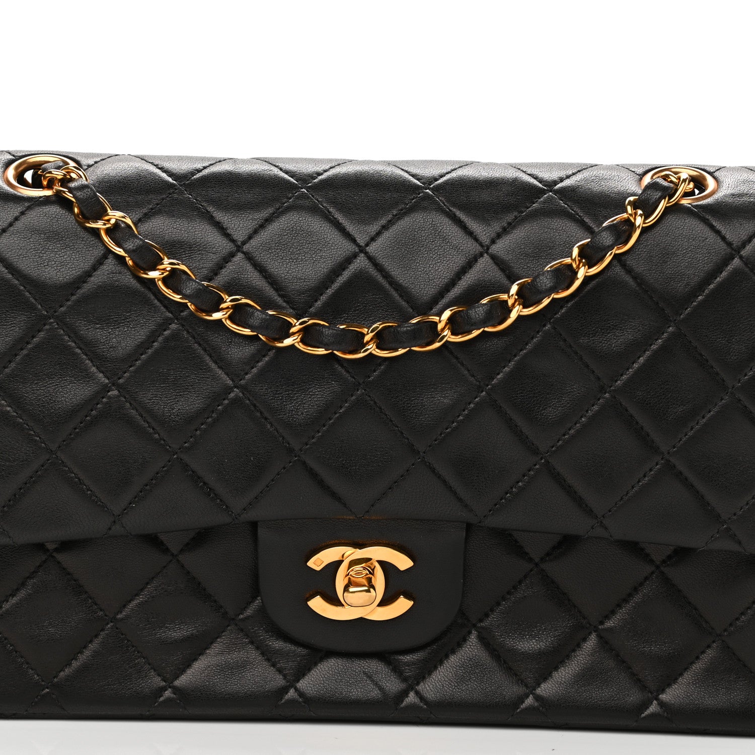 Chanel Lambskin Quilted Medium Double Flap Black 9 of 12