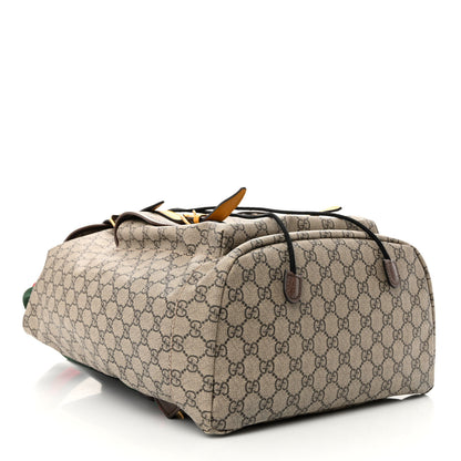 Gucci Soft GG Supreme Monogram Neo Vintage Double Buckle Backpack Beige New Acero Crop 4 of 13