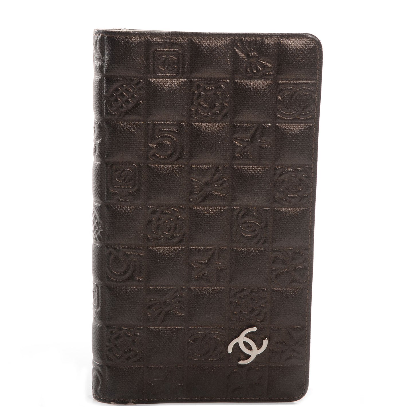 Calfskin Embossed Precious Symbols Yen Wallet Bronze