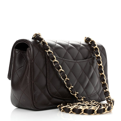 Chanel Lambskin Quilted Mini Rectangular Flap Dark Brown 3 of 14