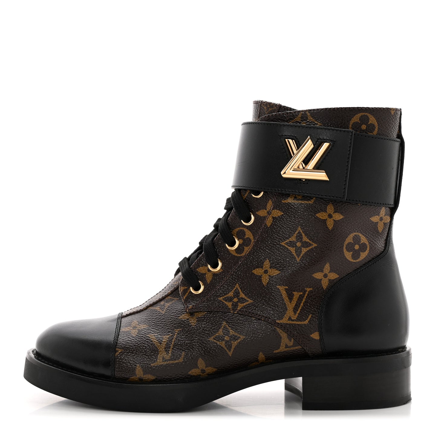 Calfskin Monogram Wonderland Flat Ranger Boots 38.5 Black