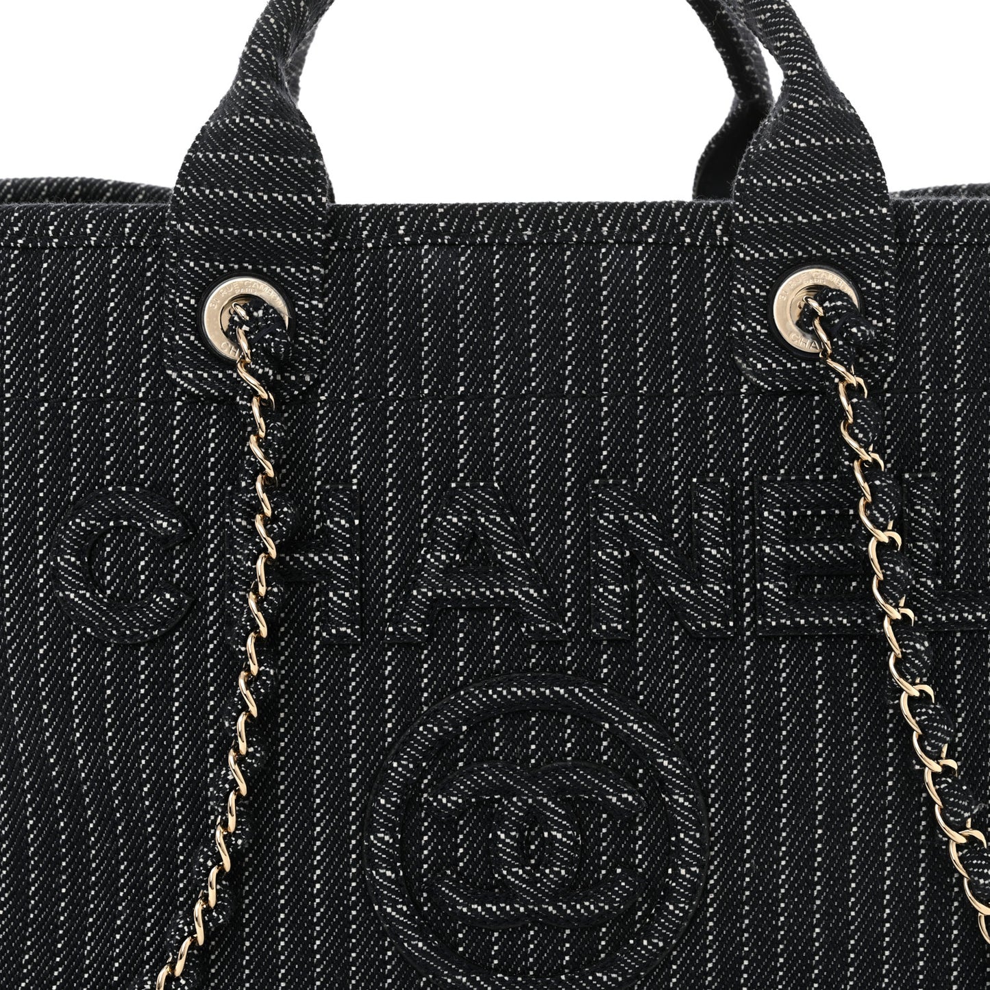 Mixed Fibers Striped Small Deauville Navy Blue White