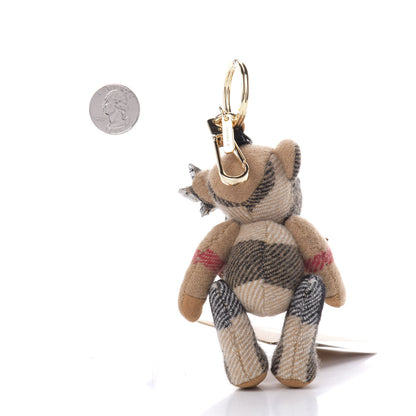 Burberry Crystal Cashmere House Check Thomas Bear Bag Charm Camel 2 of 5