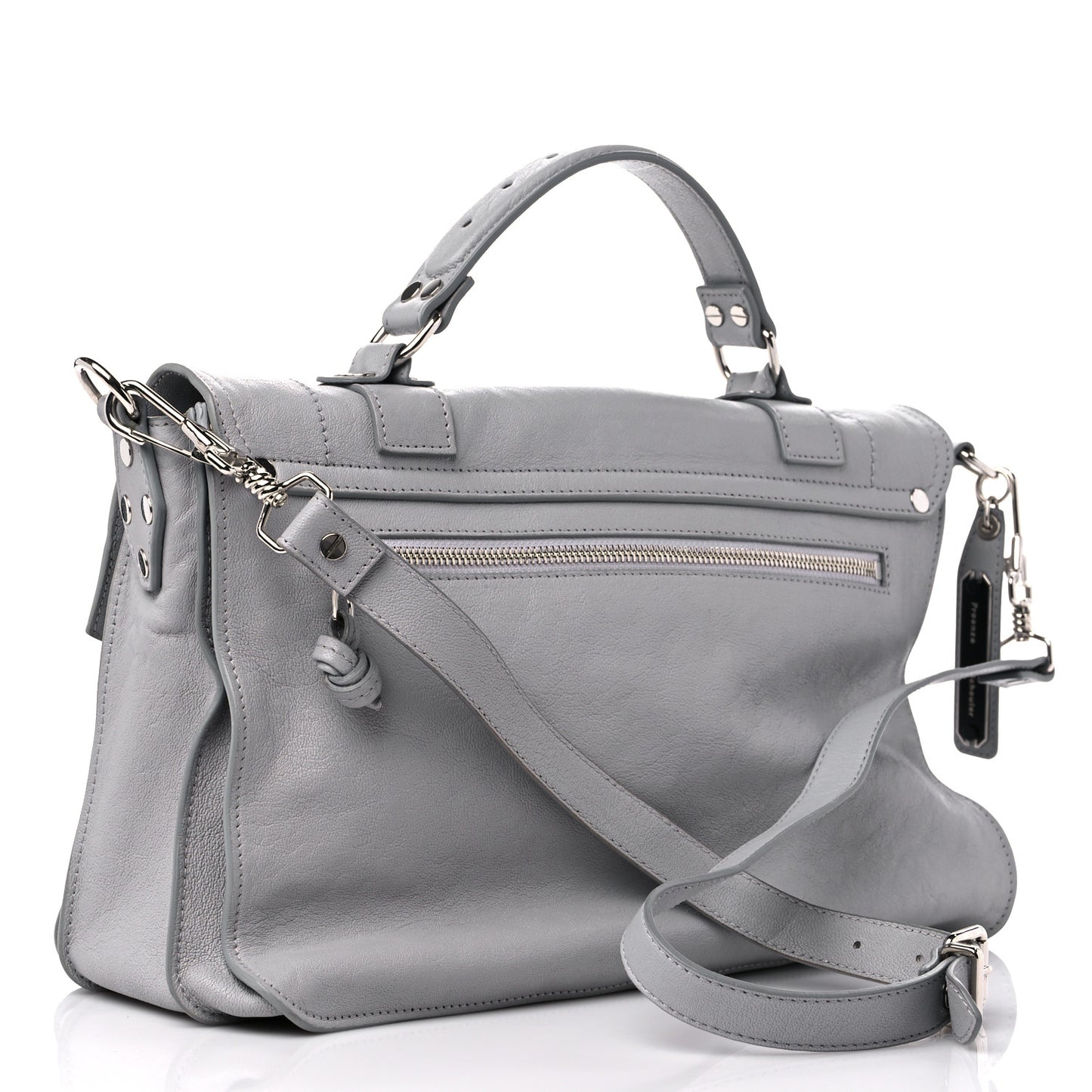 Lambskin Medium PS1 Satchel Concrete Grey