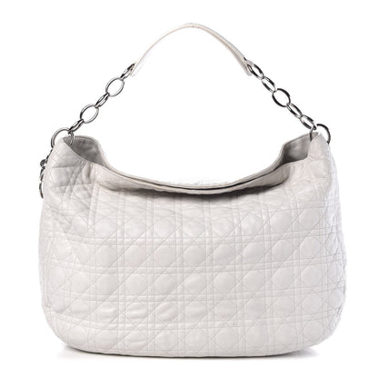Christian Dior Lambskin Cannage Large Dior Soft Hobo White 1 of 11