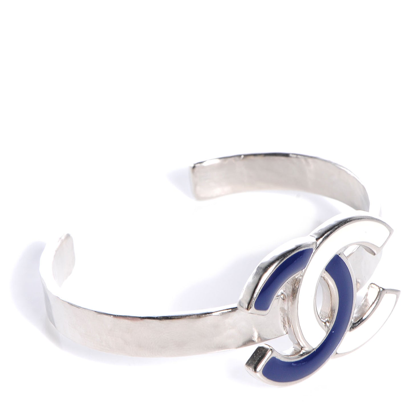 Enamel CC Bracelet Blue White