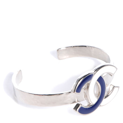 Chanel Enamel CC Bracelet Blue White 3 of 6