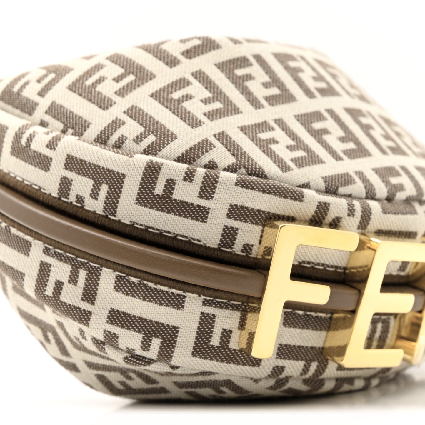 Fabric Jacquard FF 1974 Nano Fendigraphy Hobo Charm Beige