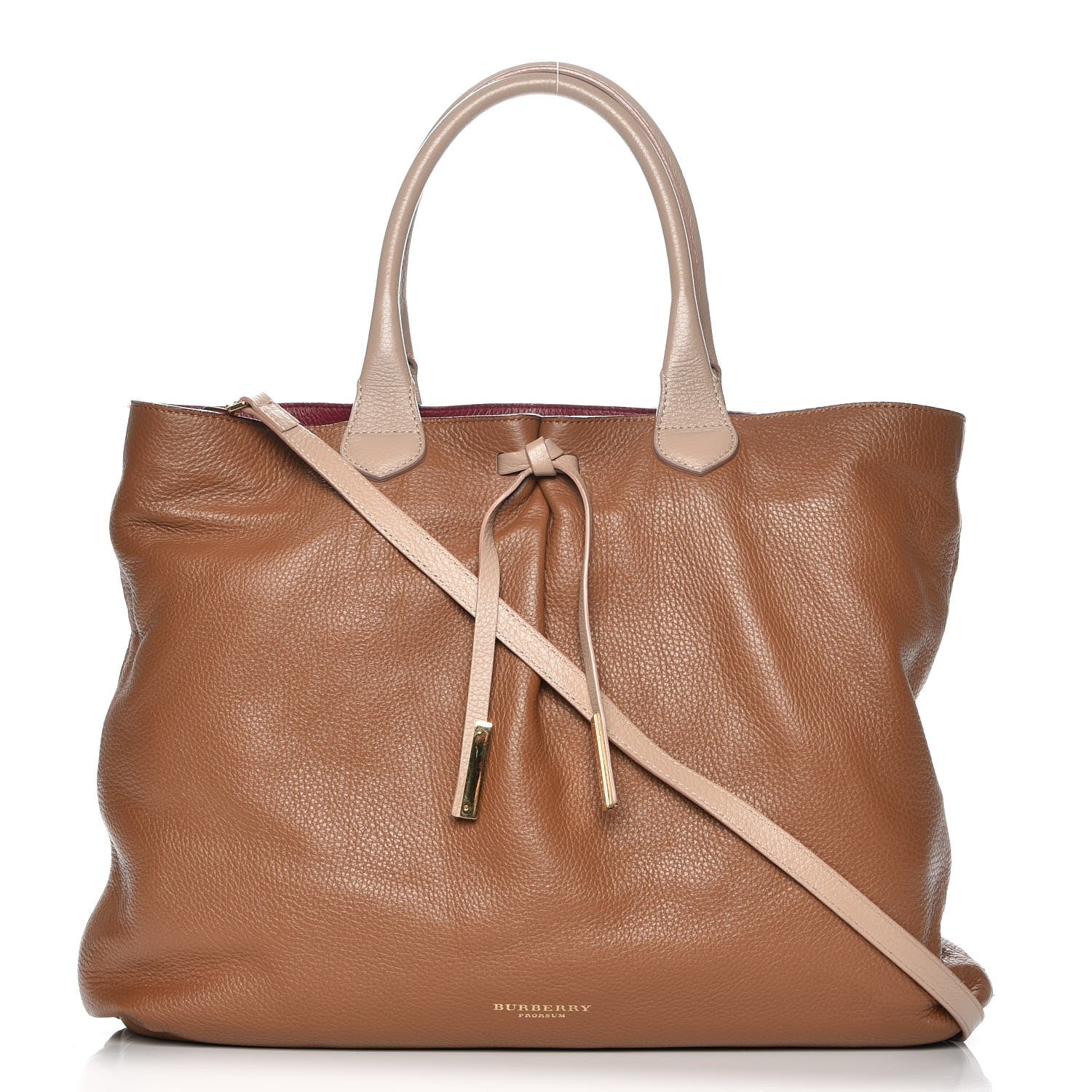 Burberry Prorsum Pebbled Calfskin Medium Studley Tote Camel Nude 1 of 11