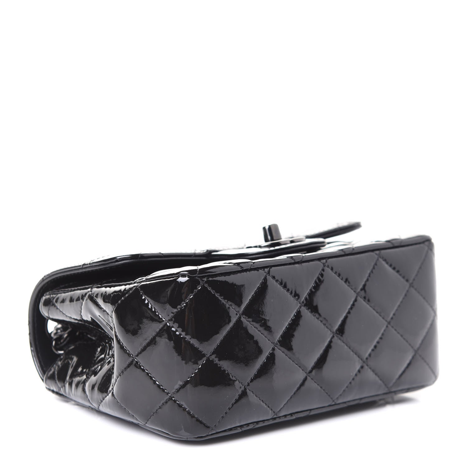 Chanel Patent Quilted Mini Square Flap So Black 3 of 5