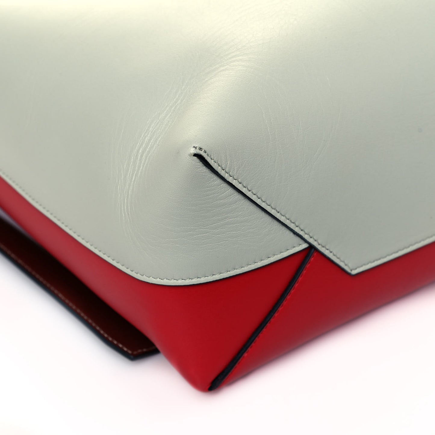 Shiny Smooth Calfskin Small Twisted Cabas Jade Bright Red