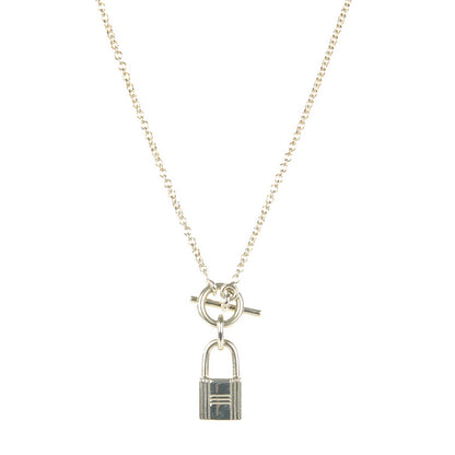 Hermes Sterling Silver Cadenas Kelly Lock Pendant Necklace 1 of 5