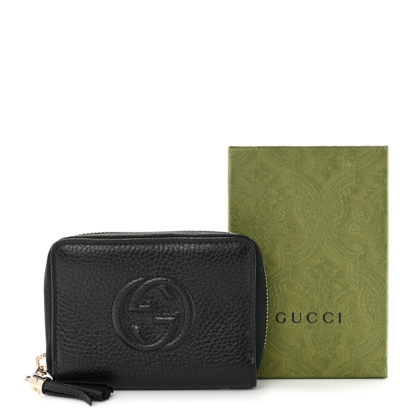 Pebbled Calfskin Small Soho Zip Around Wallet Black