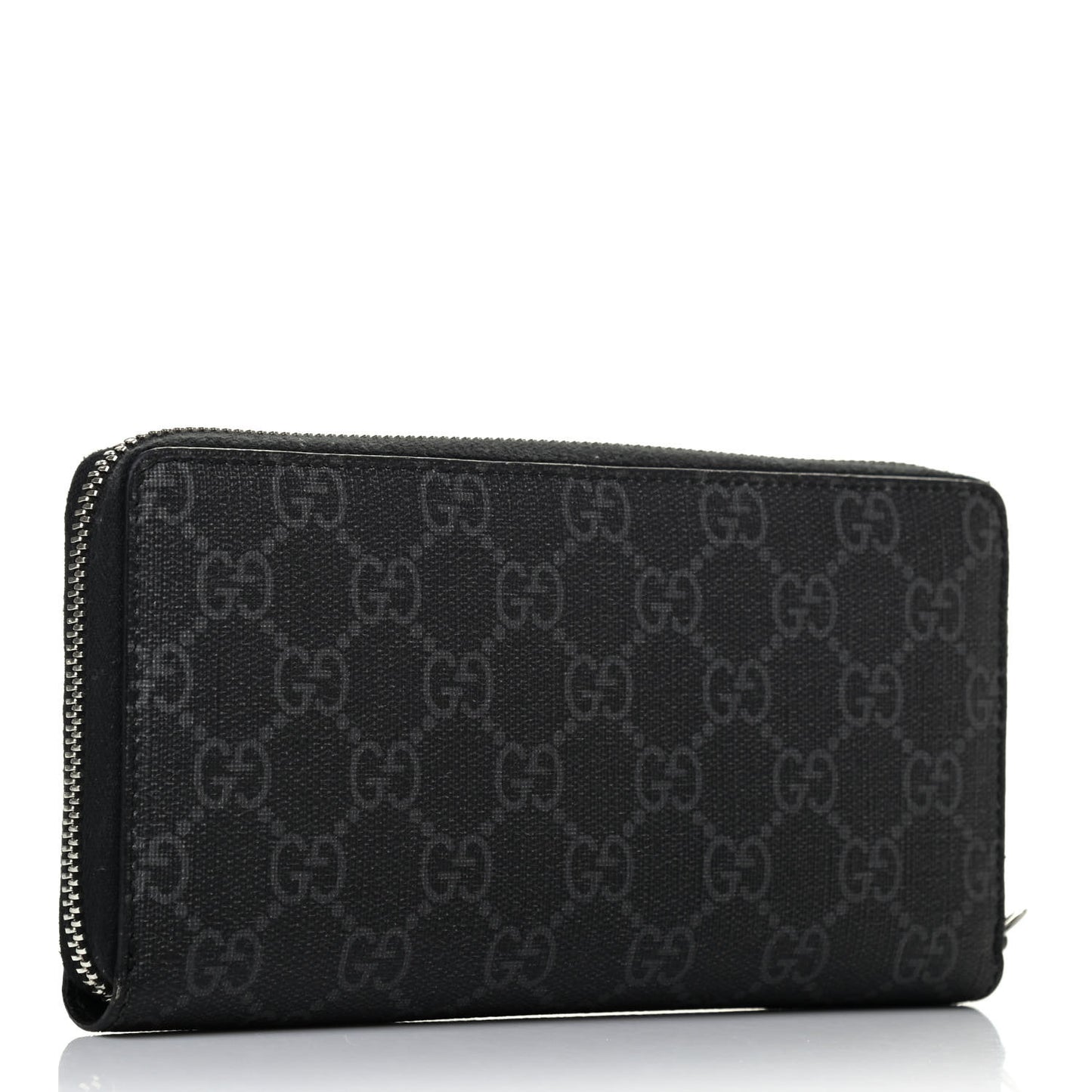 GG Supreme Monogram Kingsnake Zip Around Wallet Black Grey