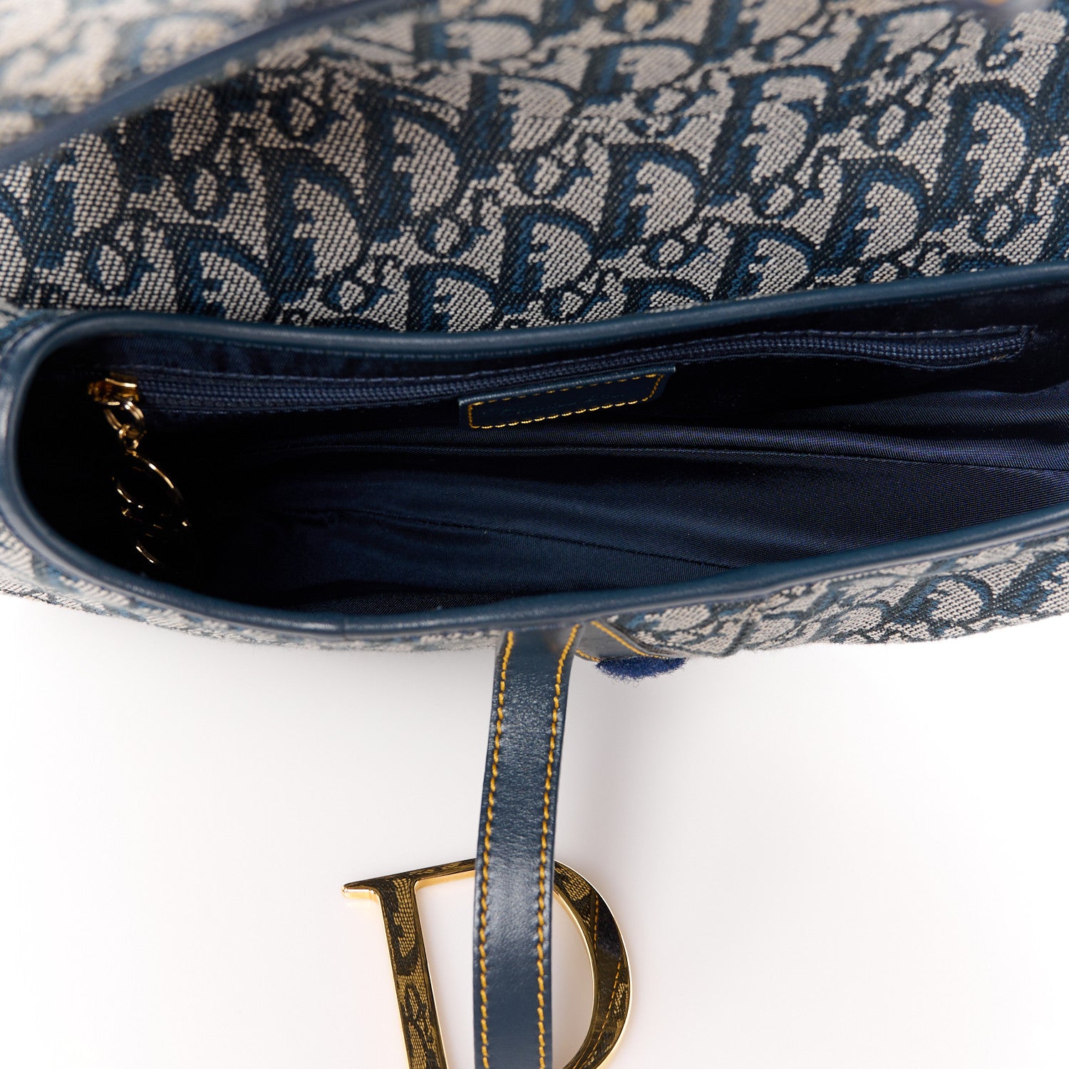 Christian Dior Monogram Saddle Bag Blue 5 of 11