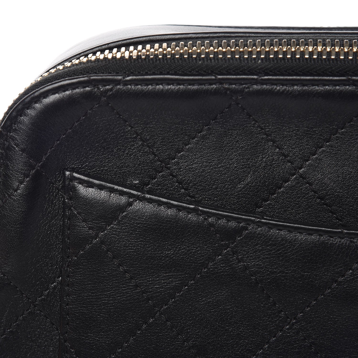 Chanel Calfskin Grosgrain Stitched Button Up Camera Case Black 10 of 13