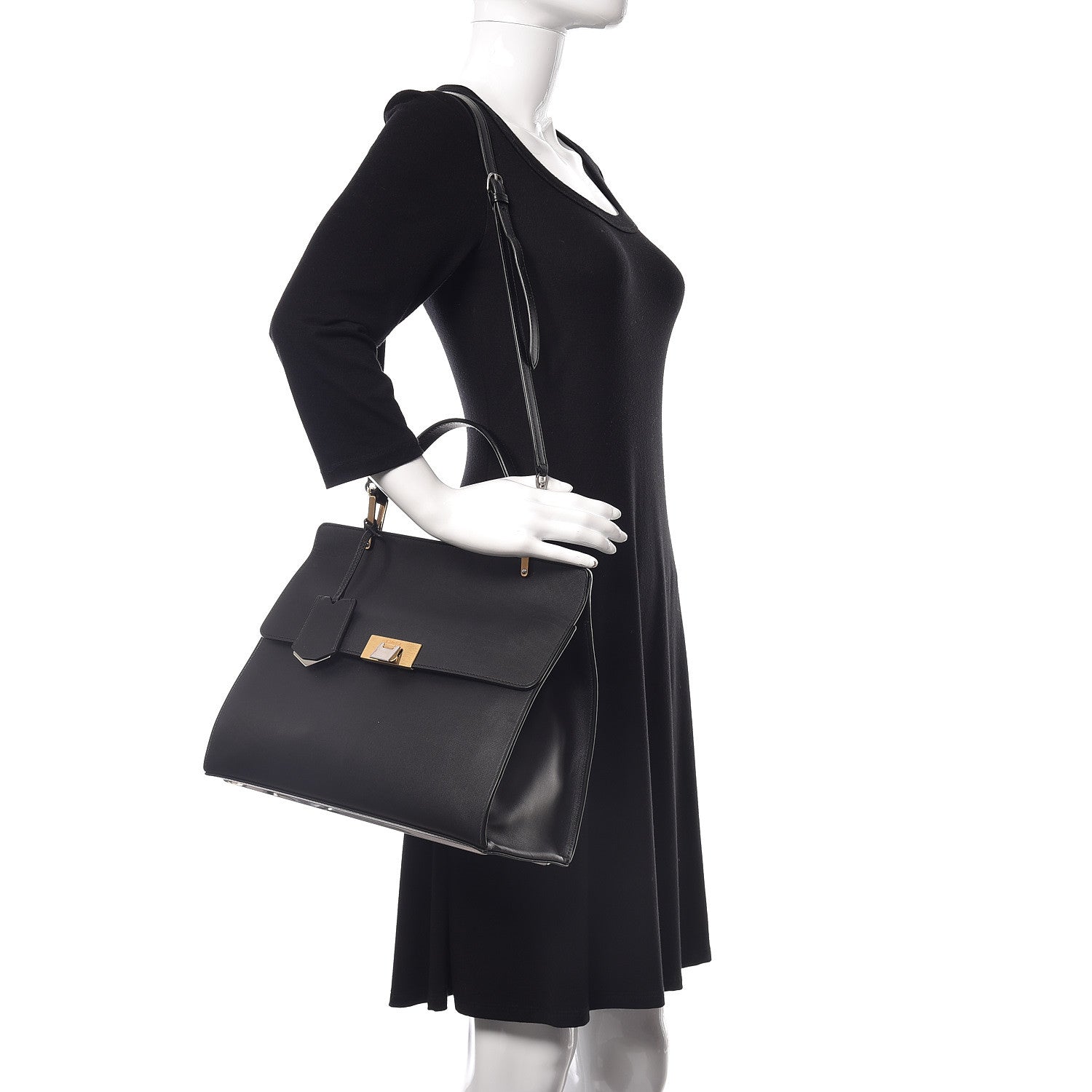 Balenciaga Calfskin Le Dix M Cartable Shoulder Bag Black 2 of 17