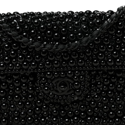 Chanel Pearl Beaded East West Flap Black So Black 9 of 14