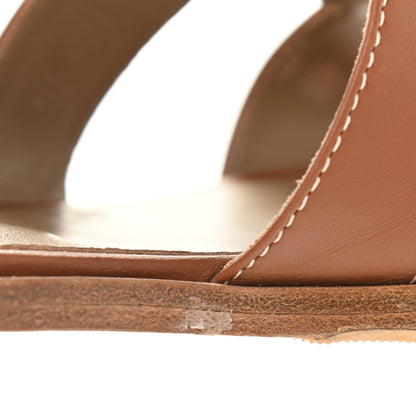 Hermes Box Calfskin Oran Sandals 39 Gold 10 of 15
