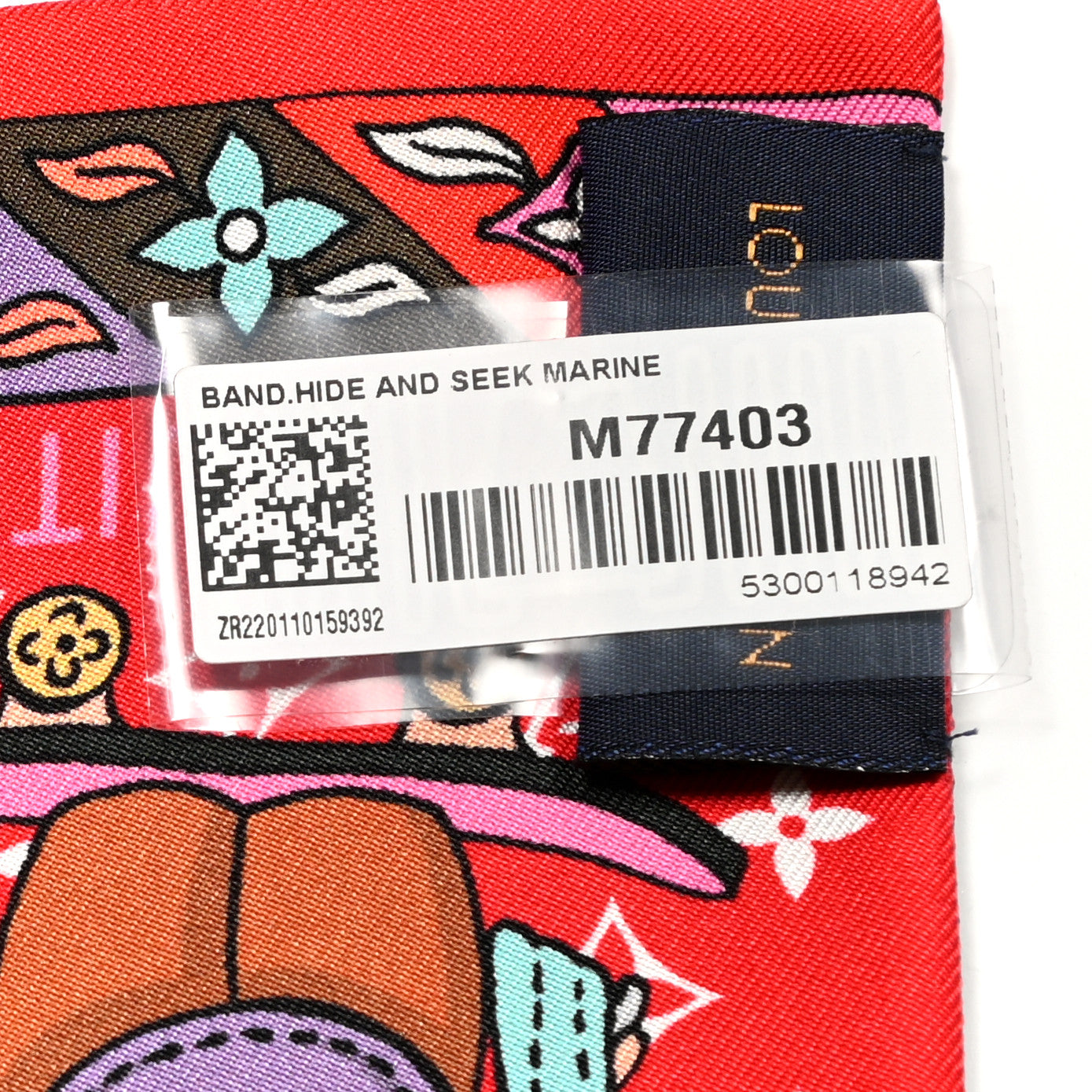 Silk Monogram Hide and Seek Bandeau Marine