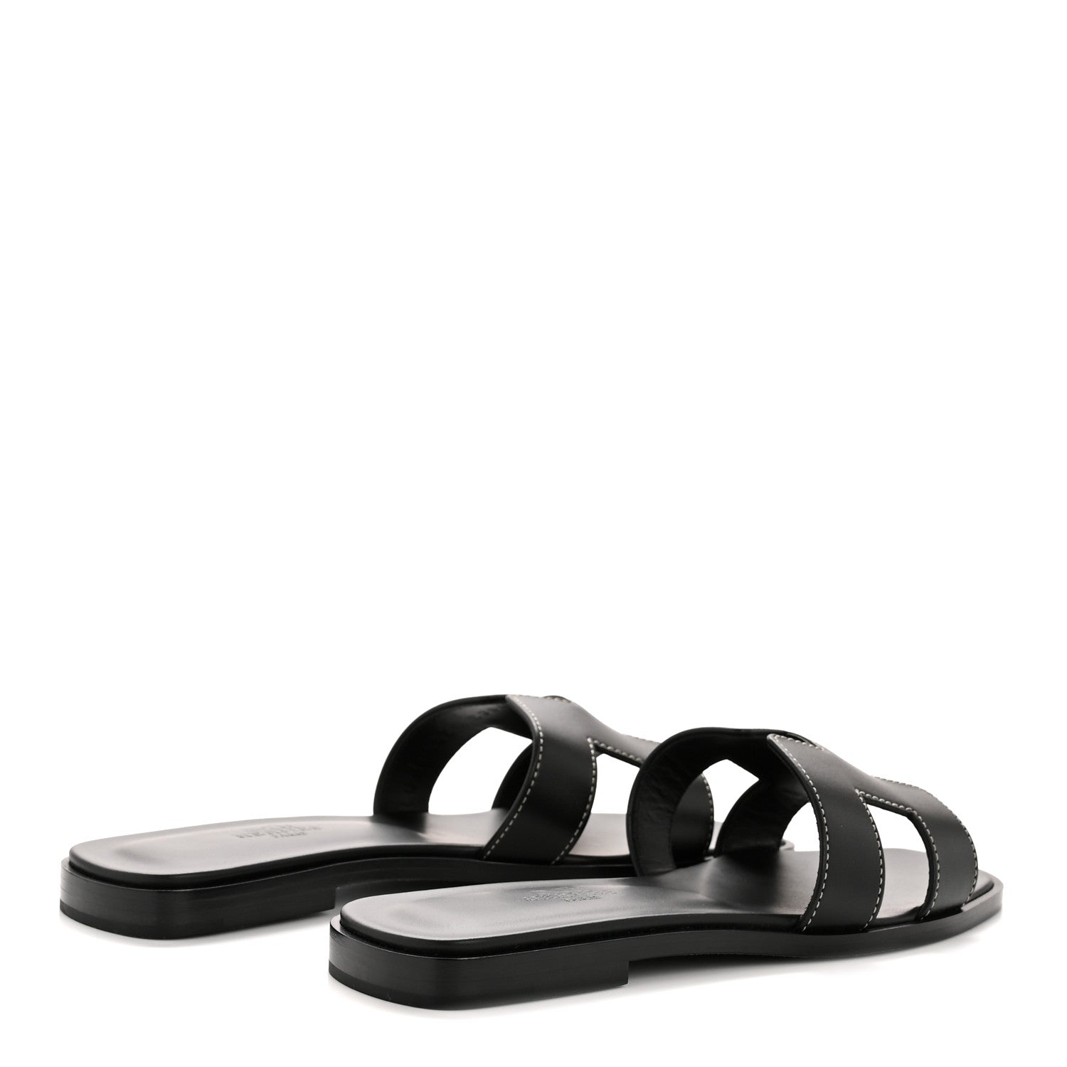 Hermes Box Calfskin Oran Sandals 35 Black 5 of 10