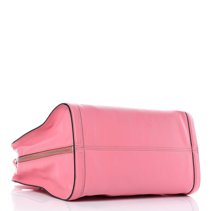 Alexander McQueen Pebbled Calfskin Large Skull Padlock Zip Around Tote Pink 4 of 12