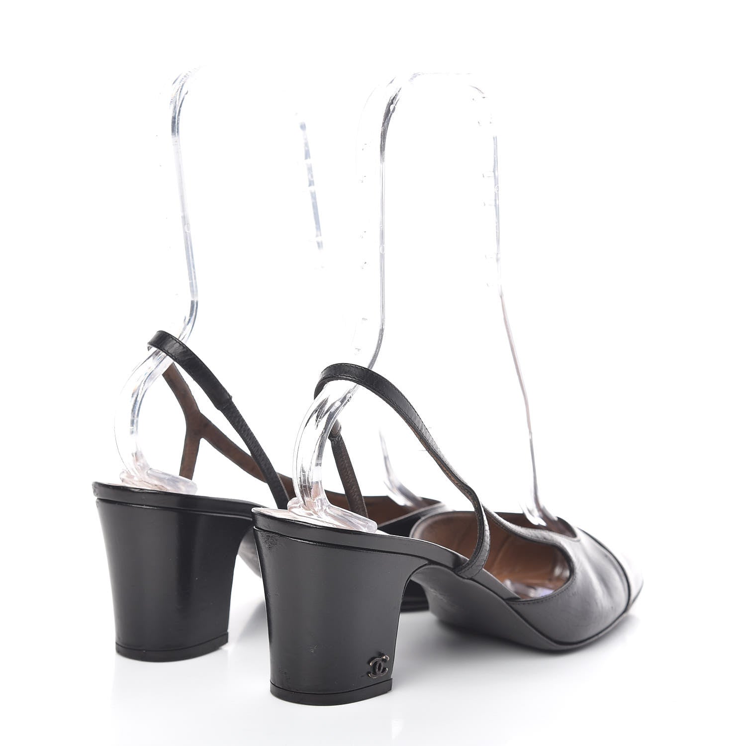 Chanel Calfskin Cap Toe CC Slingback Pumps 41.5 Black 4 of 25