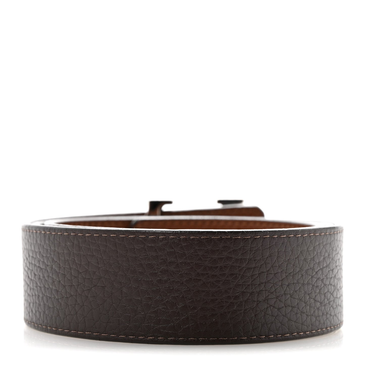 Taurillon Calfskin 30mm LV Initiales Reversible Belt 95 38 Brown Dark Brown