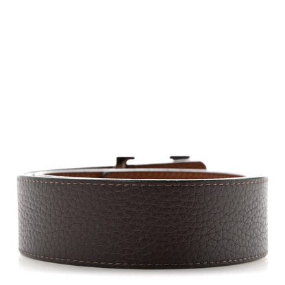 Louis Vuitton Taurillon Calfskin 30mm LV Initiales Reversible Belt 95 38 Brown Dark Brown 2 of 10