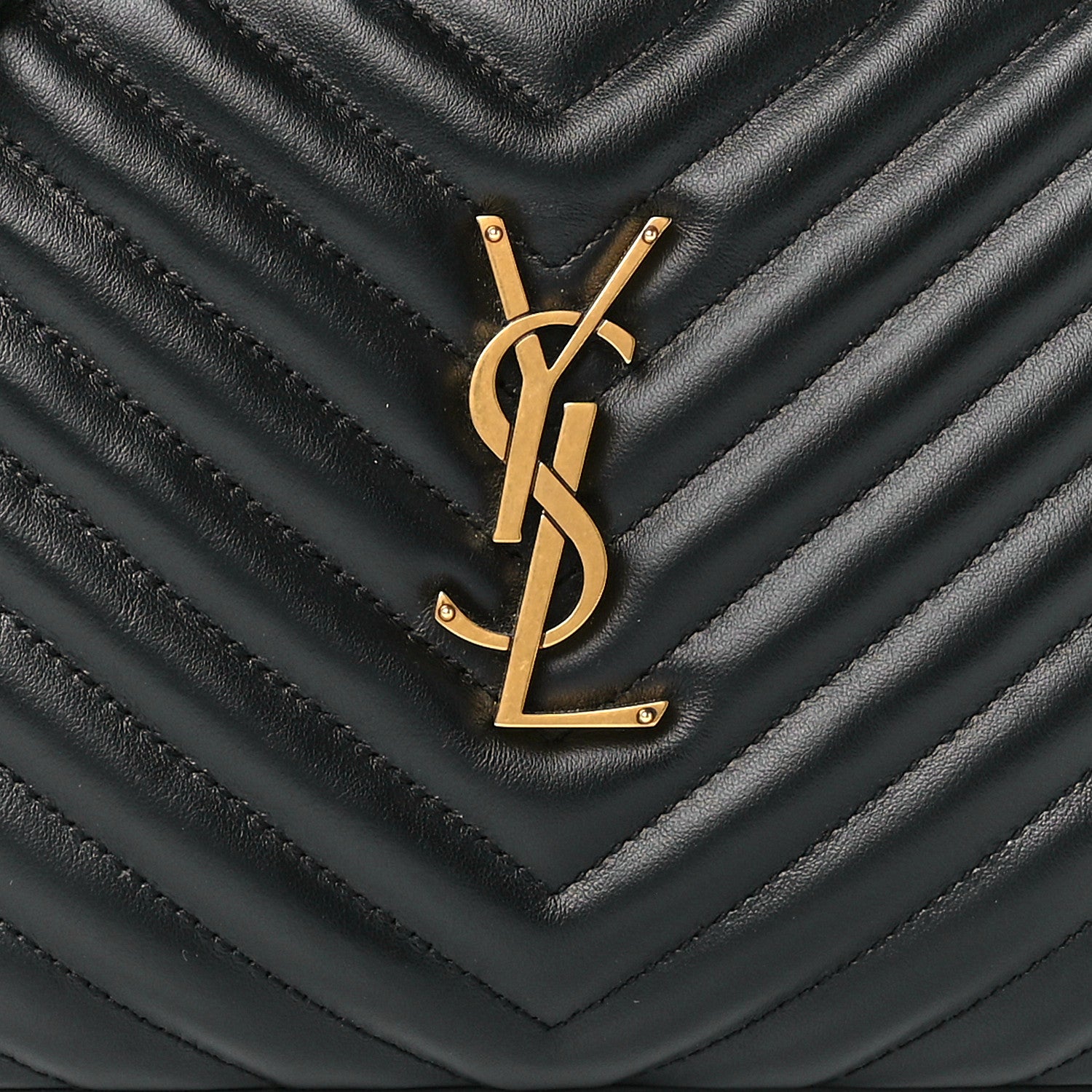 Saint Laurent Calfskin Matelasse Monogram Lou Camera Bag Black 8 of 11