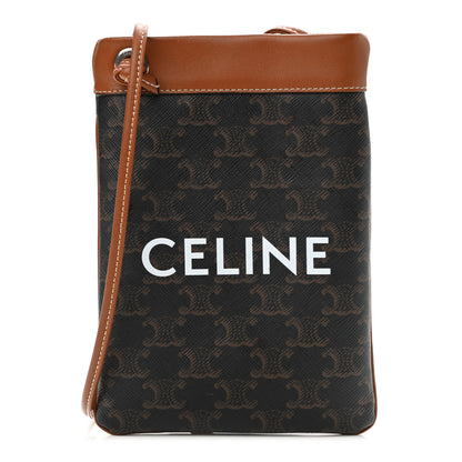 Celine Triomphe Canvas Calfskin Mini Poche Bag Tan 1 of 12
