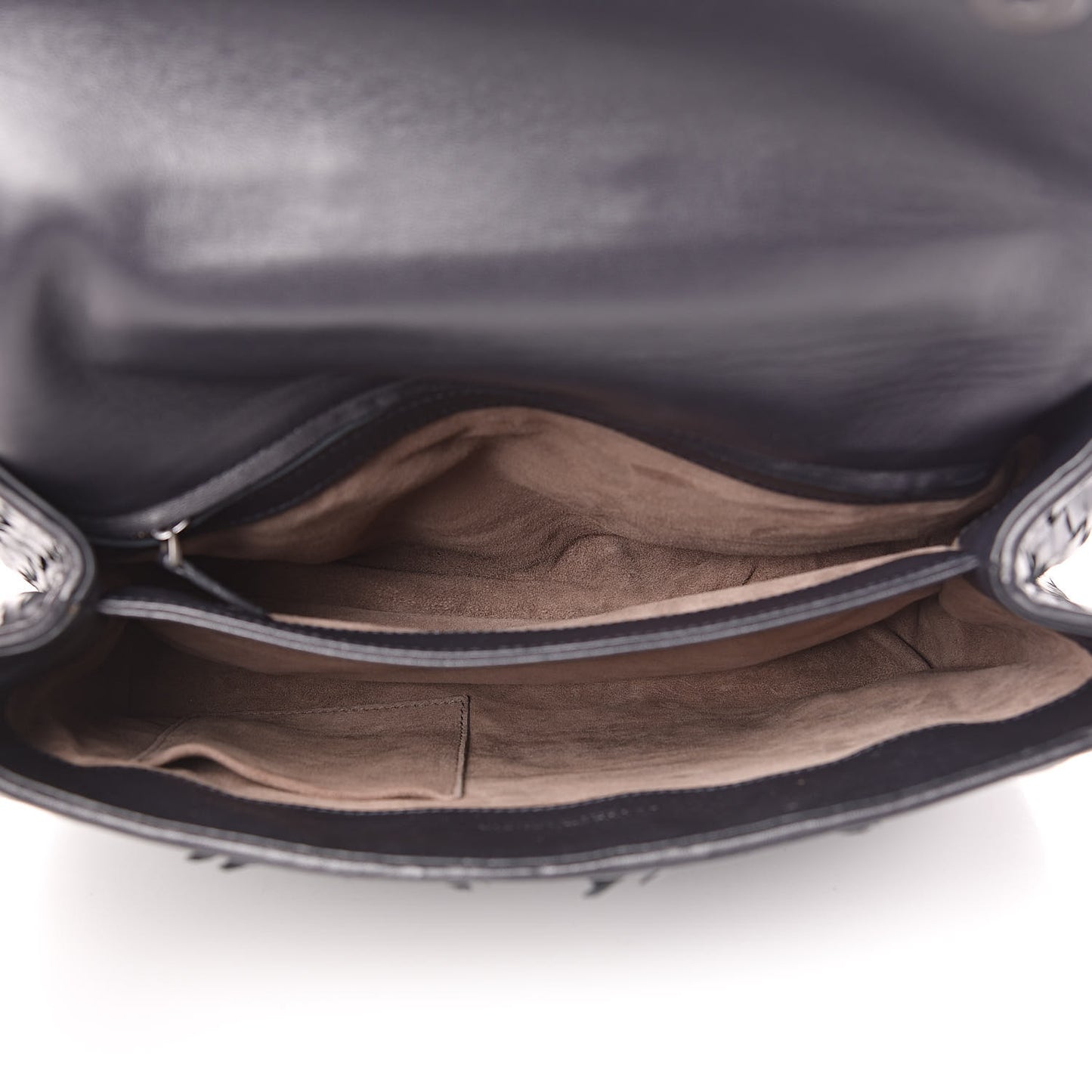 Nappa Ayers Intrecciato Top Handle Bag Black Light Grey