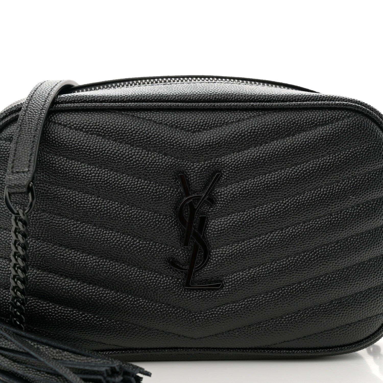 Saint Laurent Grain De Poudre Matelasse Monochrome Monogram Mini Lou Camera Bag Black 8 of 10