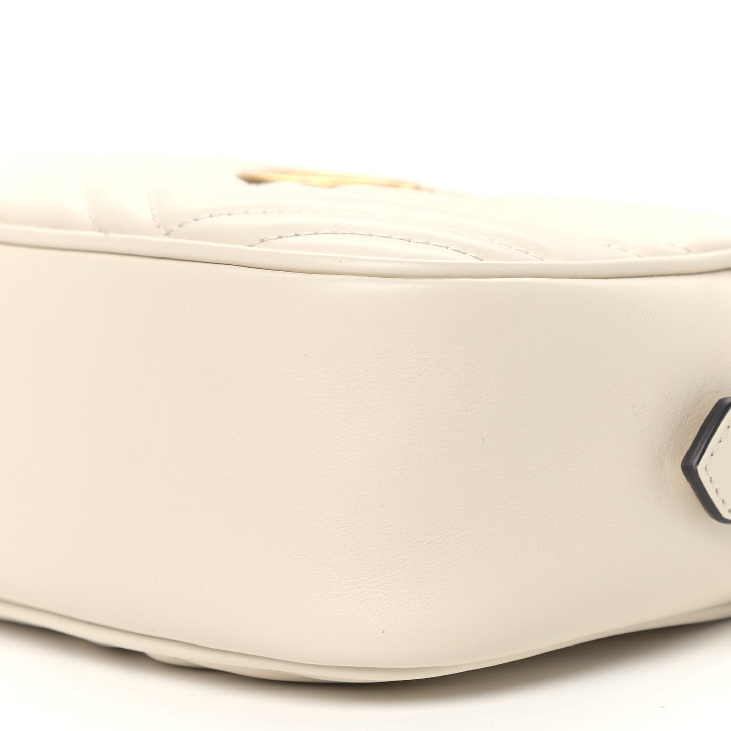 Calfskin Matelasse Small GG Marmont Chain Shoulder Bag White