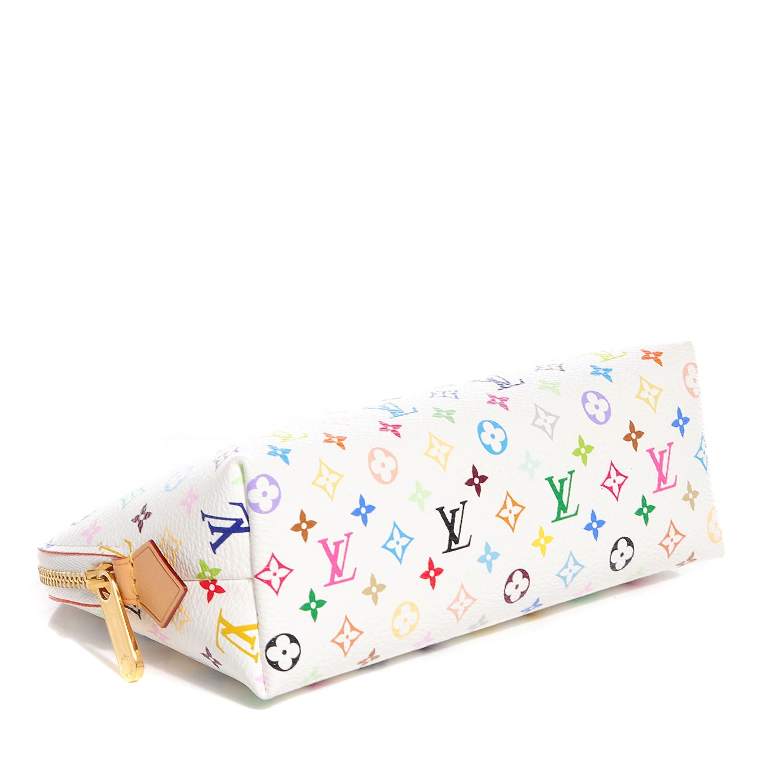 Louis Vuitton Monogram Multicolor Cosmetic Pouch White Litchi 4 of 7