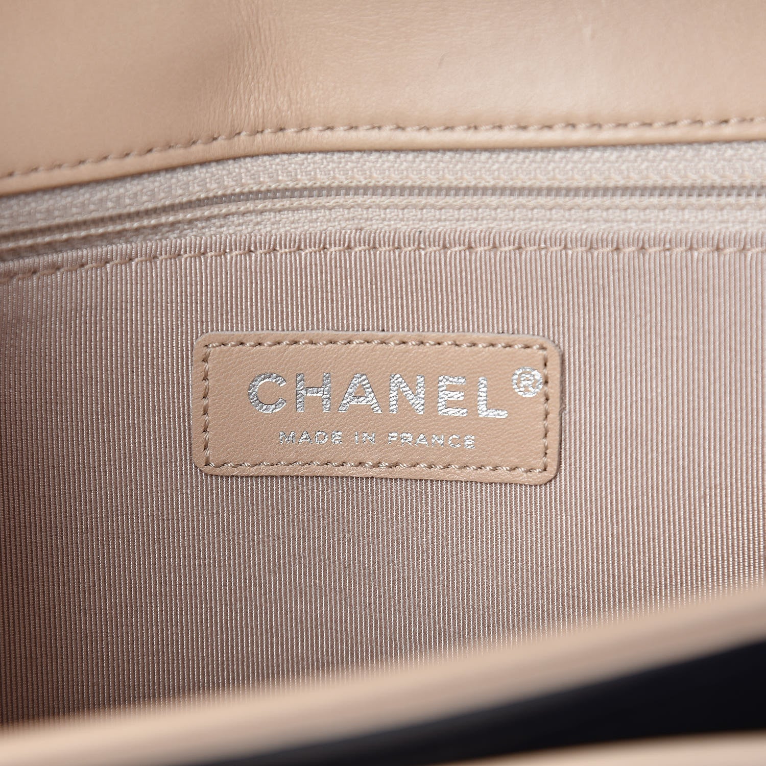 Chanel Patent Lambskin Medium Chocolate Bar Flap Navy Beige 9 of 15