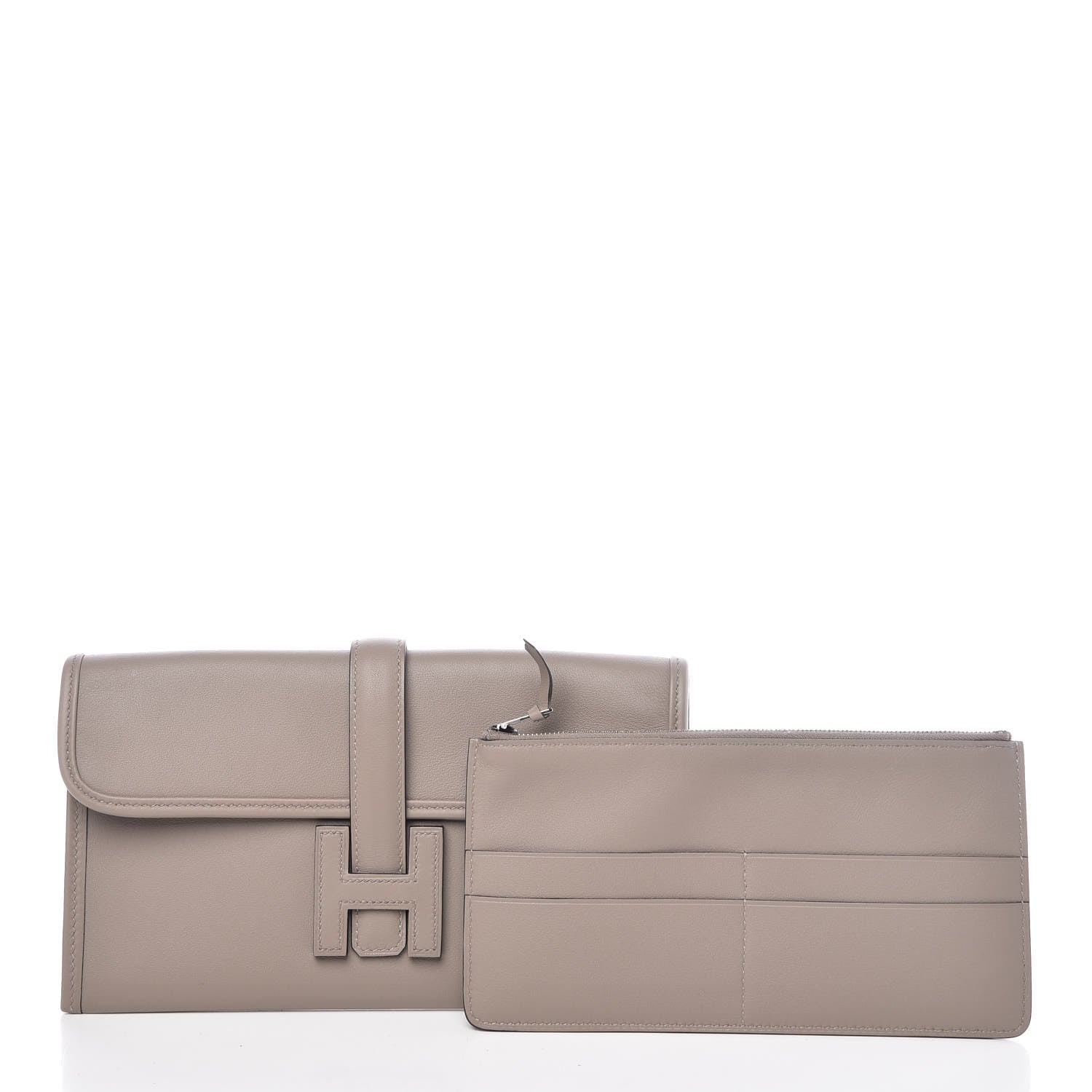 Hermes Swift Jige Duo Clutch Gris Asphalte 3 of 11